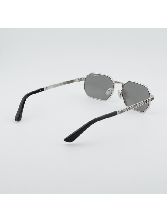 Versace VE2297 1000/6G Sunglasses Silver Rectangle Frame, Light Grey Lenses main image 9